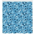 thumbnail image 3 of Ambesonne Floral Shower Curtain, Shabby Plant Petals, 69"Wx70"L, Dark Blue White, 3 of 3