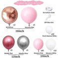 thumbnail image 2 of Kit de arco de guirnalda de globos rosas, 109 globos rosas, blancos y dorados, globos rosas en 4D, arco de globos plateados y rojos metálicos para baby shower de niñas, nosotros, 2 of 5
