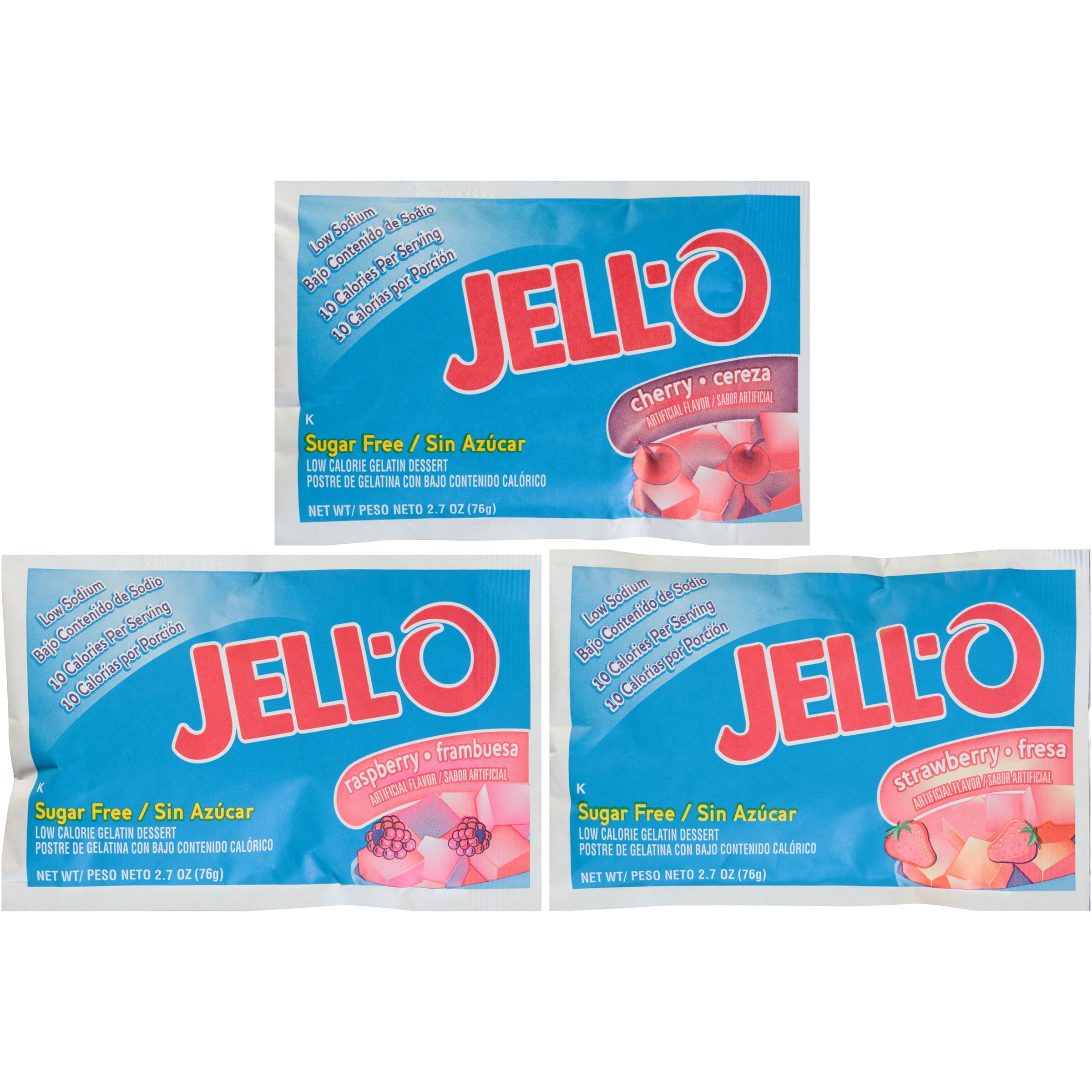 JellO SugarFree Red Dry Gelatin Mix (Assortment of Raspberry