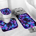thumbnail image 3 of 4PCS Butterfly Shower Curtain Set with Non-Slip Rugs, Toilet Lid Cover and Bath Mat, 12 Hooks, Bathroom Sets Rugs Accessories 71'' x 71'', (QY003-2), 3 of 7