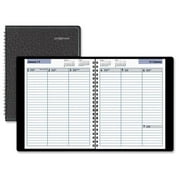 At-A-Glance DayMinder Open Scheduling Weekly Planner - 6.88" x 8.75" - Weekly - January-December - Wirebound - Simulated Leather - Black Cover