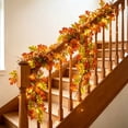 thumbnail image 4 of 67" Artificial Maple Leaf Fall Garland, Rustic Farmhouse Autumn Foliage for Halloween Thanksgiving, Holiday Decor for Mantel Stair Banister Door, 4 of 6