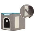 thumbnail image 4 of Large Cat Bed with Ball Hanging and Scratch Pad Foldable Cat Beds,A, 4 of 5