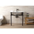 thumbnail image 4 of Kingston Brass KVBH37227ORB Templeton 37" Ceramic Console Sink with Brass Legs (1-Hole), White/Oil Rubbed Bronze, 4 of 8