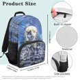 thumbnail image 7 of Pzuqiu Moon Wolf 17 Inch Kids Backpack for Boys Girls Ages 6-18 Elementary Middle School Adjustable Straps Large Capacity Schoolbag Breathable Back to School Daily Travel Use, 7 of 7