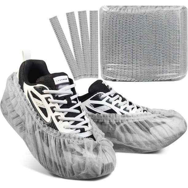 Funda desechable para zapatos, 100 piezas, funda de almacenamiento de zapatos, funda de tela no tejida antideslizante, adecuada para uso en interiores y exteriores, tamaño adecu para hombres y