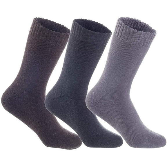 Lovely Annie Women's 3 Pairs Comfortable Wool Crew Socks - Sweat Strong and Soft Socks LK0602 Size 6-9 (Random Colors)