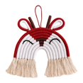 thumbnail image 2 of Decoración de pared con arcoíris de macramé con animales, tapiz colorido tejido con borlas para colgar en la pared Ciervo rojo, 2 of 8