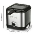thumbnail image 3 of Immersion Deep Fryer Detachable Fryer Adjustable Temperature Control See Through Window Lid Odor Reducing Filter 1100W Power 1.6 Capacity (Silver), 3 of 9