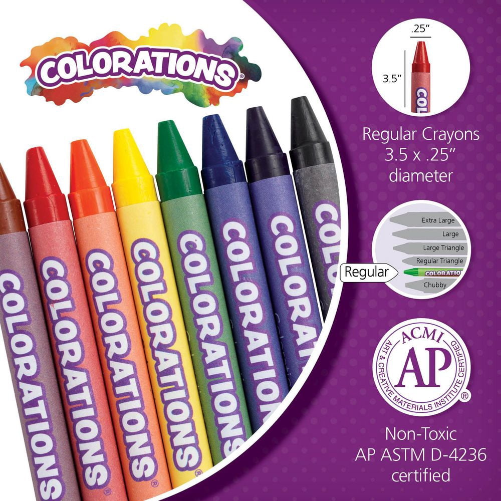 Colorations Regular Crayons - 24 Packs, Each 8 Colors