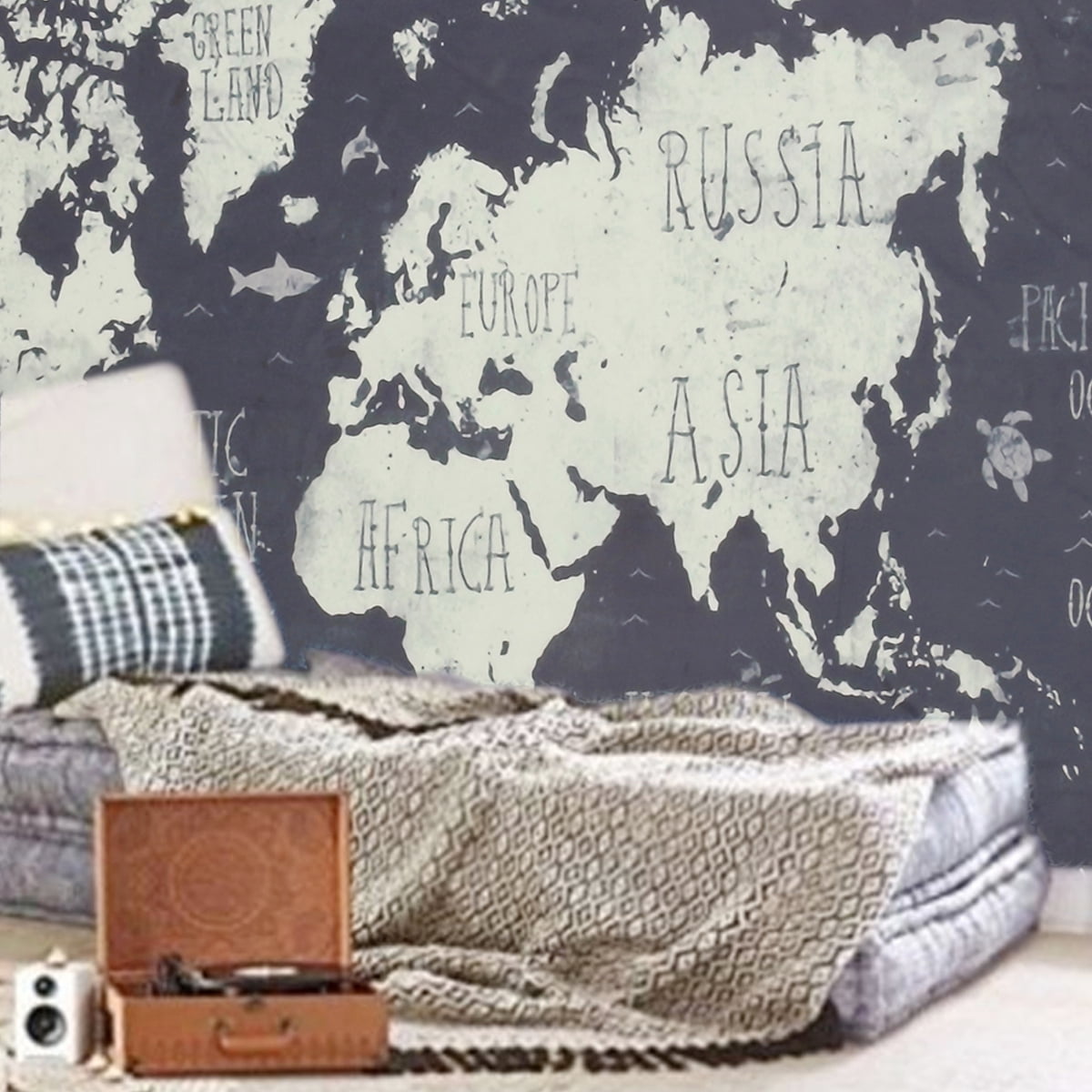 Global Map Decor Wall Hanging Tapestry World Geologist Gifts Educational Geographical Earth Bedroom Living Room Dorm Accessories