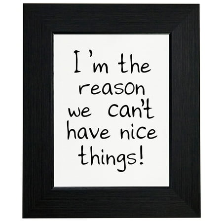 - I'm The Reason We Can't Have Nice Things! - Funny Break Framed Print Poster Wall or Desk Mount Options