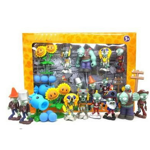 Plants vs. Zombies Toy Double Head Peashooter Clover Gift Box Set Toy Color:686-50 double-headed sunflower + ice + 8 zombies