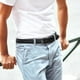 thumbnail image 5 of Cinturón de piel trenzada CHAOREN para hombre, piel tejida casual, 5 of 6