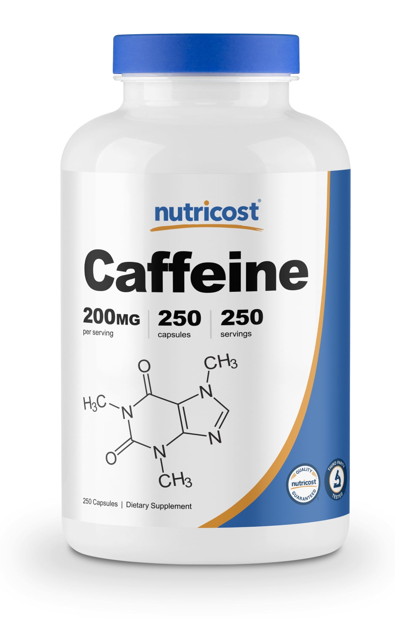 Nutricost Caffeine Capsules 200mg, 250 Capsules