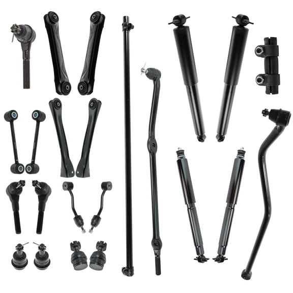 TRQ 23 Piece Front and Rear Steering & Suspension Kit Fits 1997-06 Jeep Wrangler PSA60171