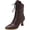 Coffee, variant on Victorian Boots for Women, Vintage Lace Up Ankle-High Booties Fashion Chunky Low Heel Goth Boot with Zipper