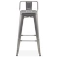thumbnail image 2 of BELLEZE Set of 4, 30Inch Seat Height Metal Dining Chairs Bar Stool With Low Backrest, Counter Height Stool, Gunmetal, 2 of 7