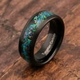 thumbnail image 2 of Black Tungsten Wedding Ring for Men Women Opal Inlay Comfort Fit Style Size 6-16 (Tungsten, 6.5), 2 of 6