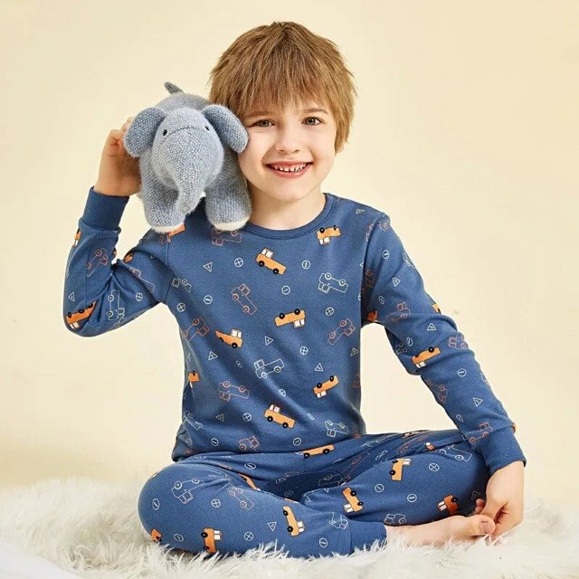Pijamas de manga larga para bebés, ropa de dormir para niños, conjuntos de pijamas de algodón para niños de 6, 8, 10, 12 y 14 años, otoño