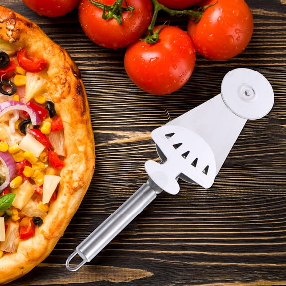 BESTYASH Stainless Steel Pizza Slicer Bestyash Kitchen Tool with Pie Server Plated Silver