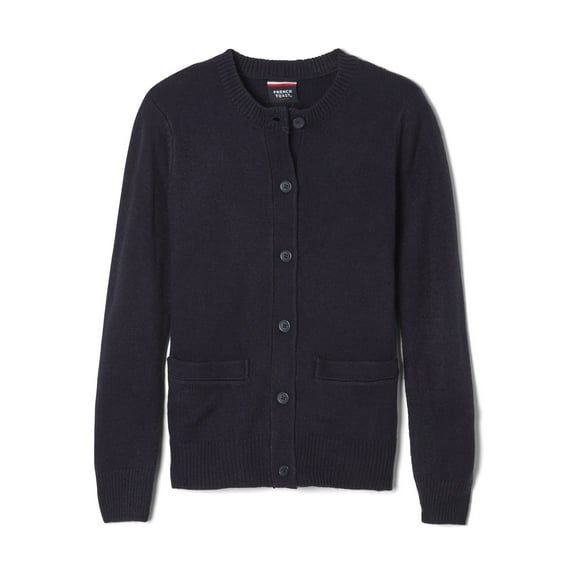 French Toast Girls Plus School Uniform Anti-Pill Crewneck Cardigan Sweater, Sizes 2T-20 & Plus