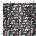 thumbnail image 2 of Soimoi Gray Japan Crepe Satin Fabric Bear & Rabbit Animal Printed Craft Fabric by the Yard 44 Inch Wide, 2 of 6