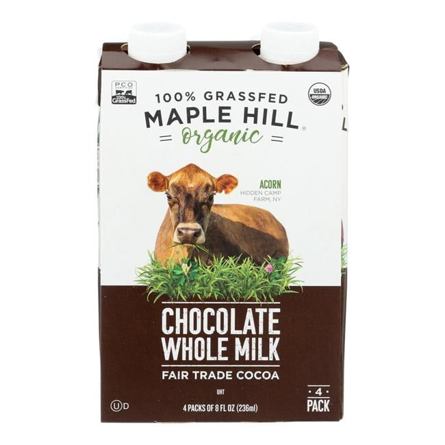 Maple Hill Creamery 8 fl oz Shelf Stable Chocolate Milk 4 Pack