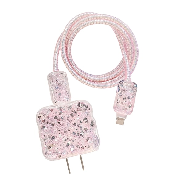 Estuche de carga y organizador de cables para iPhone 14/15/13/12, 20 W, carga rápida, antirroturas, protector de cable de datos, funda antipolvo
