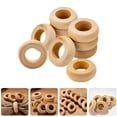thumbnail image 2 of Miangastore 10Pcs Rustic Wood Serviette Buckles Natural Style for Family Dinner Khaki, 2 of 7