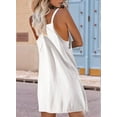 thumbnail image 4 of Womens Workout Romper Dress with Shorts Underneath Sleeveless Spaghetti Straps Athletic Outfits Casual Vacation White L, 4 of 6