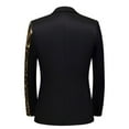 thumbnail image 3 of YLSDY Men Color Block Sequin Shiny Prom Suit Jacket One Button Slim Fit Sport Coats and Blazers Tuxedo for Wedding Banquet Gold XS, 3 of 8