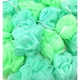 thumbnail image 3 of 24 esponjas de baño o ducha festivas rojas y verdes para vacaciones, puf de malla mediana, venta al por mayor, lote a granel, 3 of 7