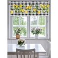 thumbnail image 6 of Summer Lemon Leaf Black Buffalo Plaid Valances for Windows,Rod Pocket Valance for Kitchen Bedroom Bathroom Living Room,Country Flower Watercolor Window Valance Curtain Short Curtains 54x18in, 6 of 9