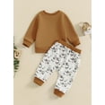 thumbnail image 3 of Suealasg Toddler Baby Boy 2Pcs Fall Outfits Long Sleeve Sweatshirt + Duck Print Sweatpants Set 3M 6M 1T 2T 3T Infant Boys Pants Sets Clothes, 3 of 7