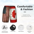 thumbnail image 3 of Mens America Canada Flag Swimming Trunks with Compression Liner Beach Quick Dry Swim Shorts, 3 of 6