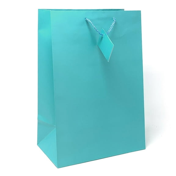 Allgala 12PK Value Premium Solid Color Paper Gift Bags (17"XL-Turquoise-GP50133)