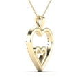 thumbnail image 2 of aaXia 10K Yellow Gold Diamond 1/5ct TDW Double Heart Pendant Necklace, 2 of 5