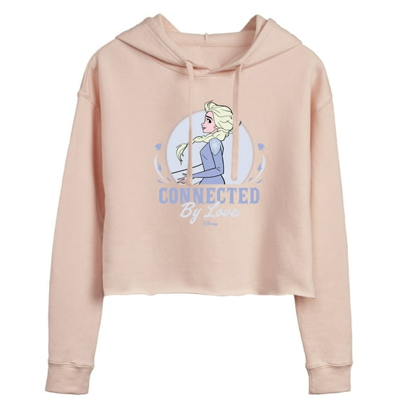 Disney Frozen 2 - Connected By Love Elsa - Juniors Cropped Pullover Hoodie
