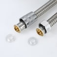 thumbnail image 4 of Fawoonu Tuyau de Douche en Acier Inoxydable avec Connecteur en Laiton - Durable, Anti-Explosion, Résistant aux Hautes Températures - Tube Crypté 2m pour Douchette, 4 of 6
