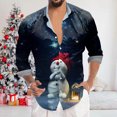 thumbnail image 2 of Playeras Deportivas Para Hombre, Camiseta De Manga Corta Con Solapa Y Estampado Digital 3D De Papá Noel Navideño, 2 of 7