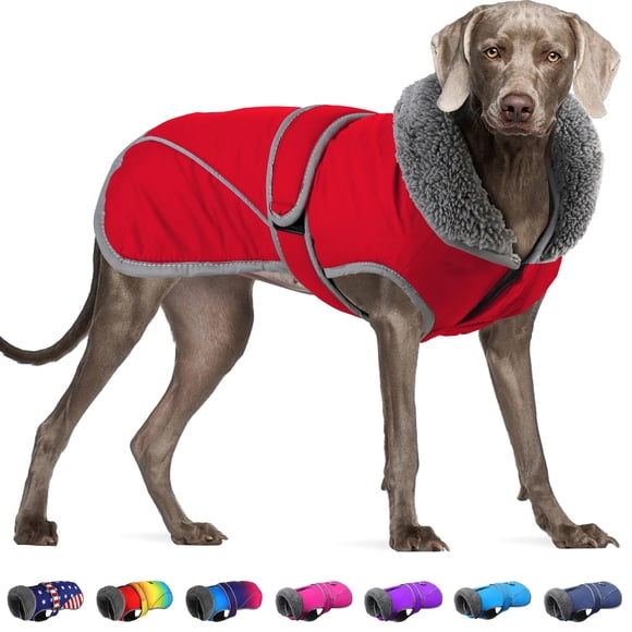 Abrigo de invierno para perros Dogcheer Christmas impermeable para perros, color rojo