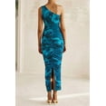 thumbnail image 3 of PRETTYGARDEN Women's One Shoulder Bodycon Dress Summer 2025 Printed Ruched Party Cocktail Fitted Long Dress, 3 of 8