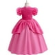 thumbnail image 4 of AG El Super Mario Bros Princess Peach Cosplay Vestido De Manga Burbuja Peluca Larga Rizada Para Niñas Carnaval Fiesta De Halloween, 4 of 4