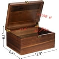 thumbnail image 2 of Large Wooden Keepsake Box - Acacia Wood Storage Box Decorative with Lid for Home Office Gift, 12.5 Inch Brown, 2 of 6
