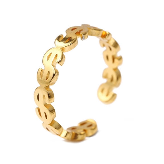 Necvior Women Lucky Charm Ring Money Catcher Coin Vintage Hollow Stainless Steel Finger Ring FengShui Rings Jewelry Accessories