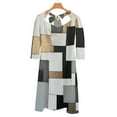 thumbnail image 6 of Geometric Abstract Art Black Gold Grey Womens Summer Dress Tie Back A Line Flare Dress, 6 of 9
