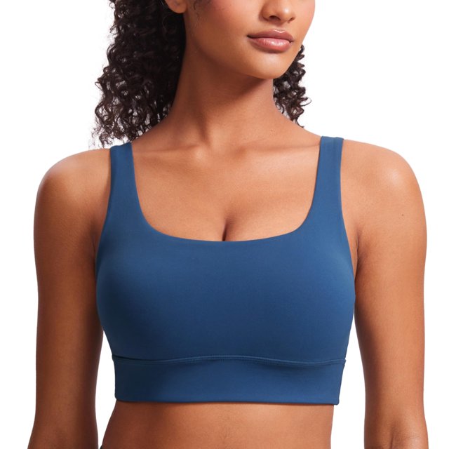 Sostén CRZ YOGA Butterluxe con escote redondo y espalda en U, azul marino, talla XL