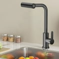 thumbnail image 6 of Classic Single Handle Pull Out Faucet, Waterfall Stainless Steel Sink Faucet for Farmhouse Camper Laundry Rv Bar (Black), 6 of 8