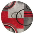 thumbnail image 2 of Infinity Home 600122 20 in. x 7 ft. Ruby Galaxy Waves Runner Rug - Ivory, 2 of 5
